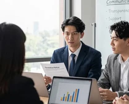 Two colleagues discussing work at a desk
