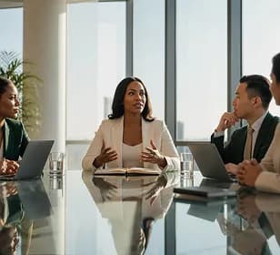 A team meeting around a conference table