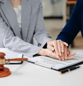 Professionals reviewing documents together
